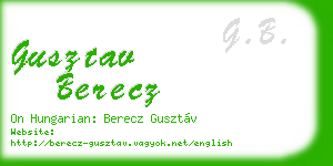 gusztav berecz business card